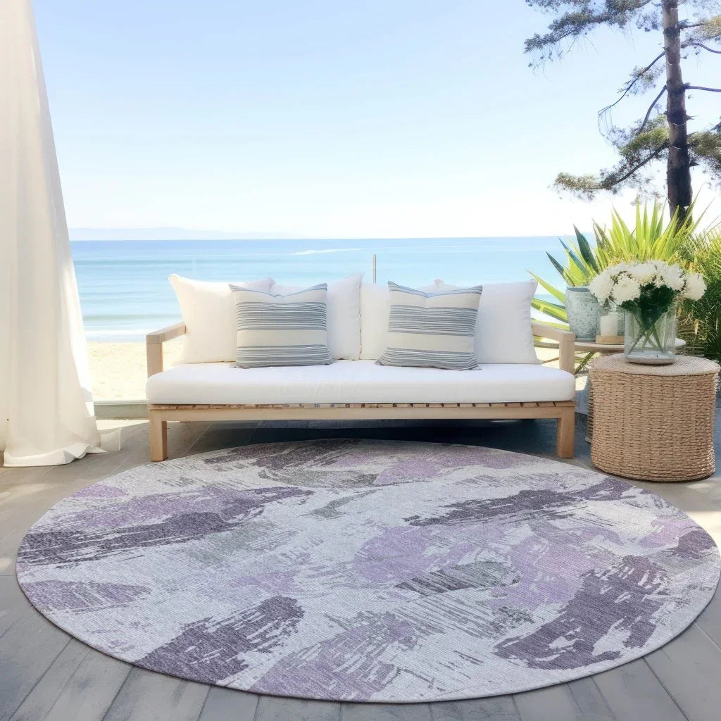 Motyfa Purple Washable Indoor - Outdoor Rug - LOOMLAN - LOOMLAN Rugs - Outdoor Rugs