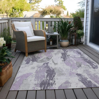 Motyfa Purple Washable Indoor - Outdoor Rug - LOOMLAN - LOOMLAN Rugs - Outdoor Rugs