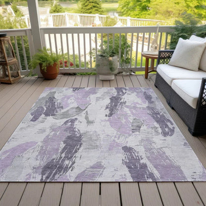 Motyfa Purple Washable Indoor - Outdoor Rug - LOOMLAN - LOOMLAN Rugs - Outdoor Rugs