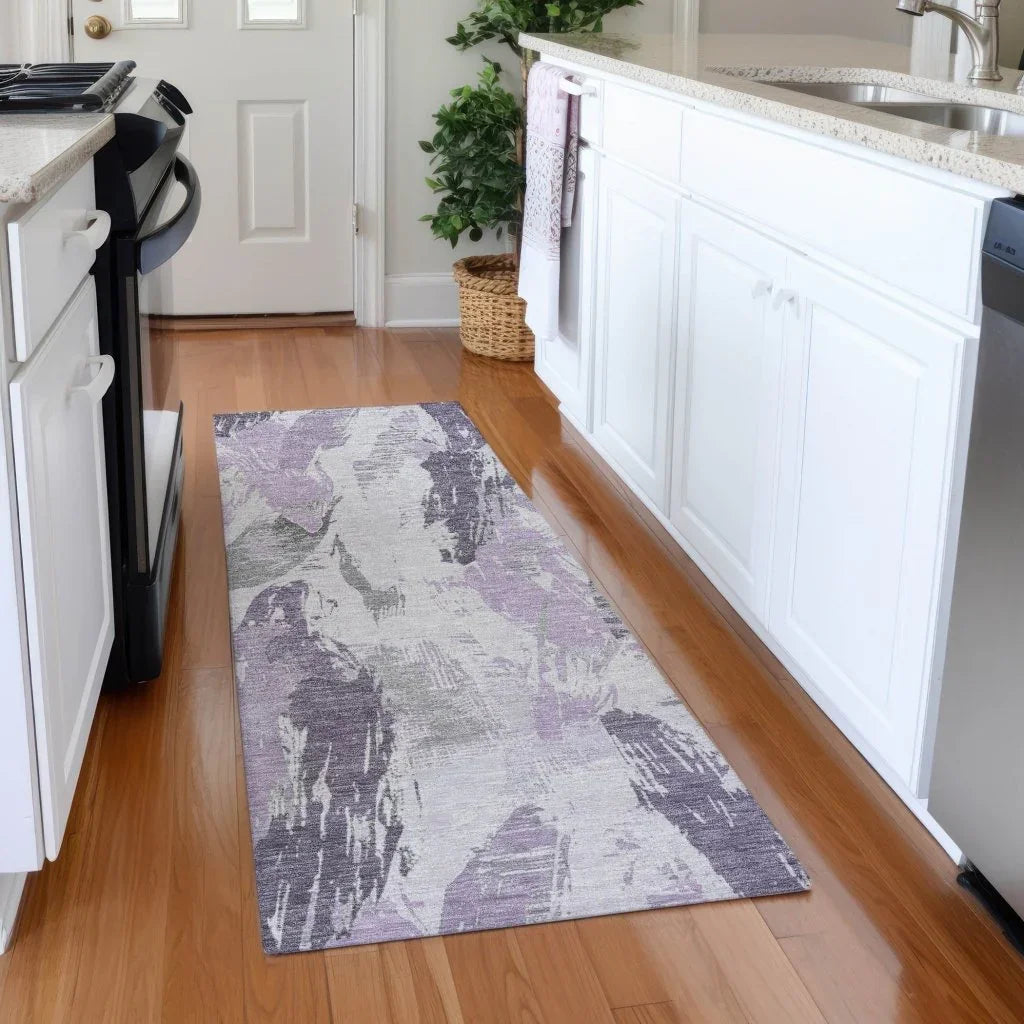 Motyfa Purple Washable Indoor - Outdoor Rug - LOOMLAN - LOOMLAN Rugs - Outdoor Rugs