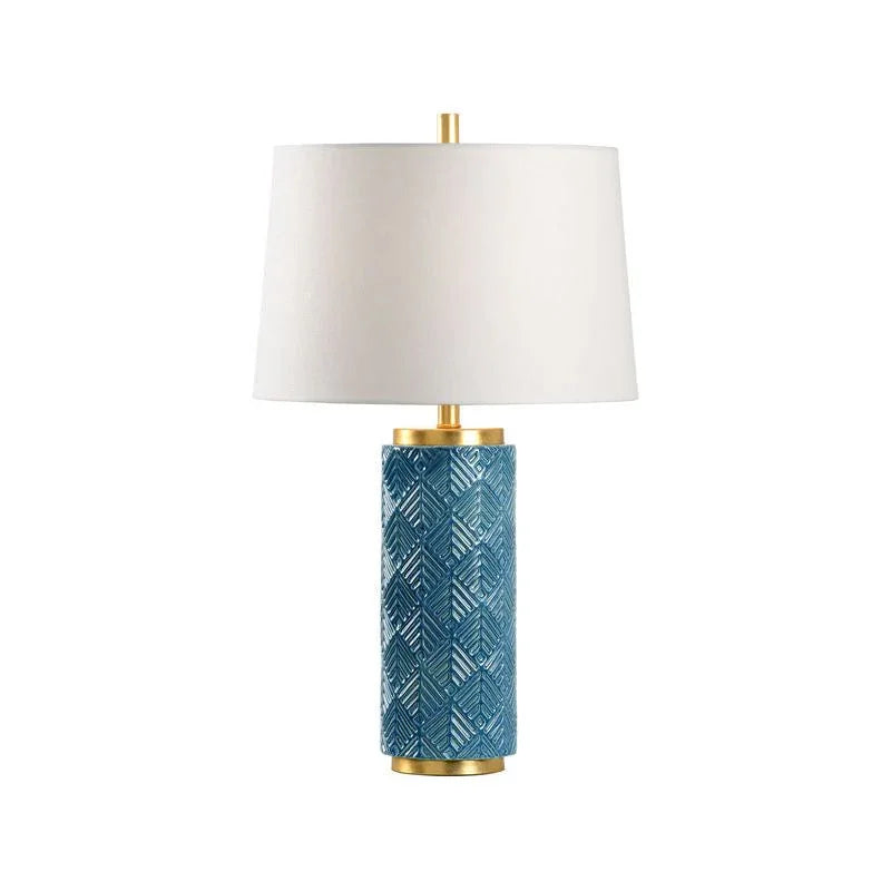 Mountain Pine Blue Glaze Ceramic Table Lamp - LOOMLAN - Wildwood - Table Lamps