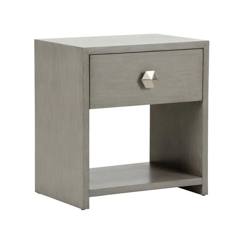 Moxy Grey Rectangular Bedside Table-Nightstands-Chelsea House-1 Drawer-LOOMLAN