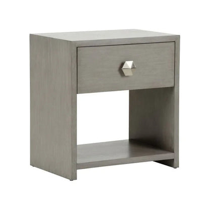Moxy Grey Rectangular Bedside Table-Nightstands-Chelsea House-1 Drawer-LOOMLAN