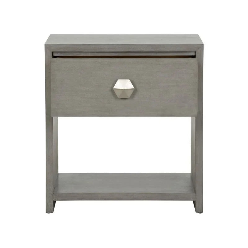 Moxy Grey Rectangular Bedside Table-Nightstands-Chelsea House-LOOMLAN