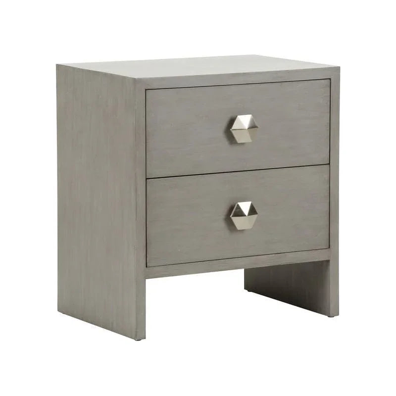 Moxy Grey Rectangular Bedside Table-Nightstands-Chelsea House-2 Drawer-LOOMLAN