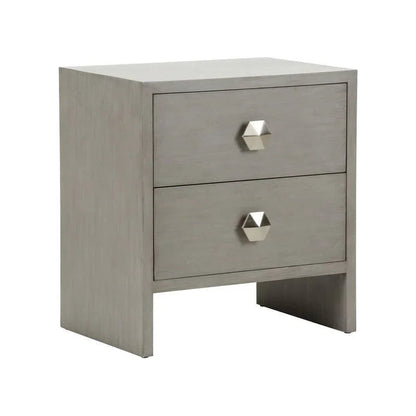 Moxy Grey Rectangular Bedside Table-Nightstands-Chelsea House-2 Drawer-LOOMLAN