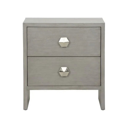 Moxy Grey Rectangular Bedside Table-Nightstands-Chelsea House-LOOMLAN