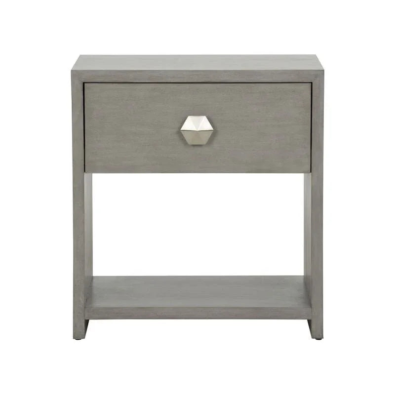 Moxy Grey Rectangular Bedside Table-Nightstands-Chelsea House-LOOMLAN