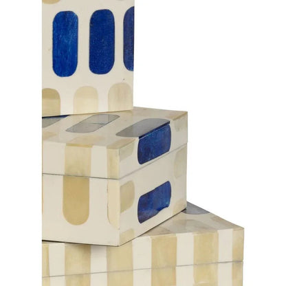 Mozart Inlaid Bone Made White Box (Set of 3) - LOOMLAN - Wildwood - Boxes & Bowls