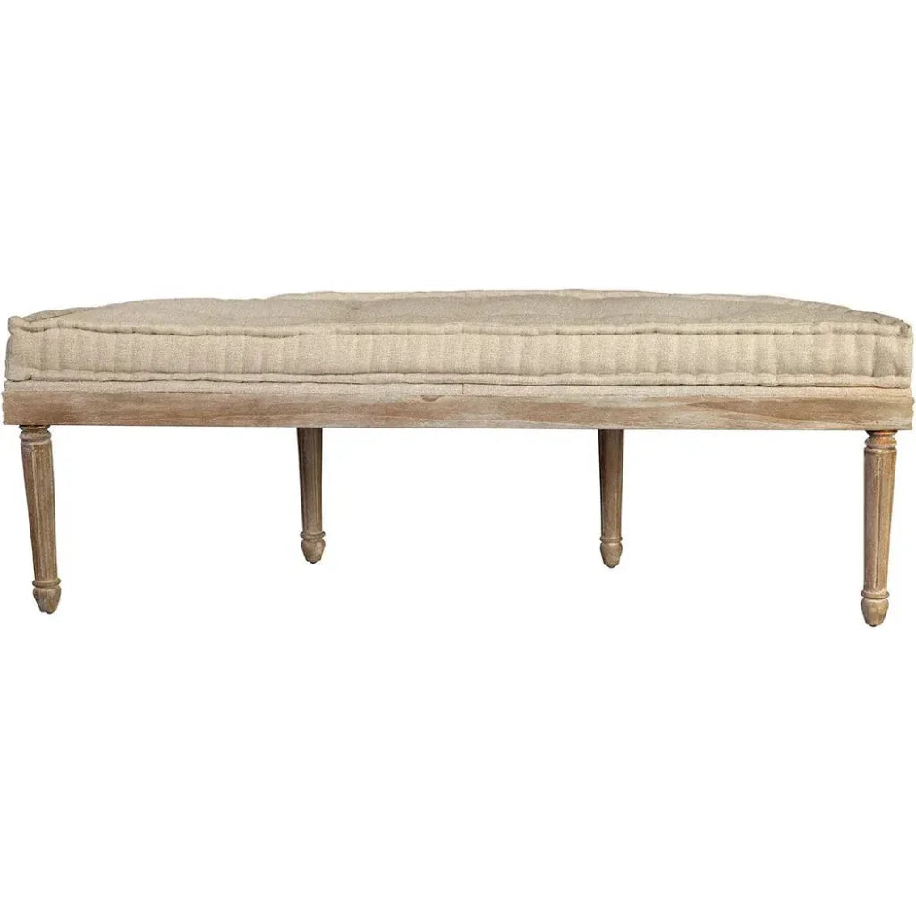 Mulligan Linen Backless Bench - LOOMLAN - Furniture Classics - Bedroom Benches