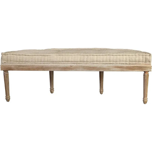 Mulligan Linen Backless Bench - LOOMLAN - Furniture Classics - Bedroom Benches