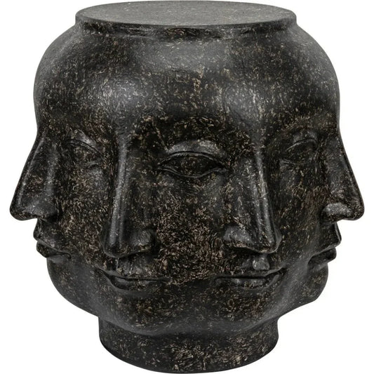 Multi - Face Stool, Black Fiber Cement - LOOMLAN - Noir - Side Tables