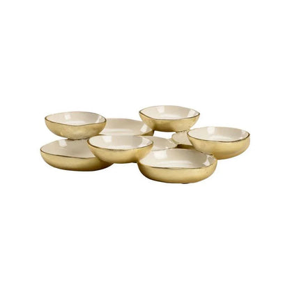 Multidimensional Featured Gold Tray - LOOMLAN - Chelsea House - Trays
