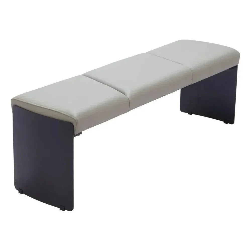 Mur Wood and Steel Grey Bench - LOOMLAN - Zuo Modern - Bedroom Benches