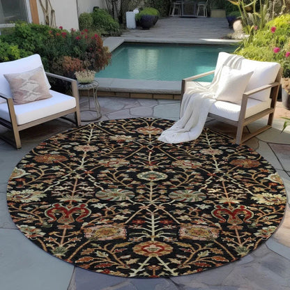 Muse Black Washable Indoor-Outdoor Rug-Outdoor Rugs-LOOMLAN Rugs-LOOMLAN