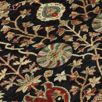 Muse Black Washable Indoor-Outdoor Rug-Outdoor Rugs-LOOMLAN Rugs-LOOMLAN