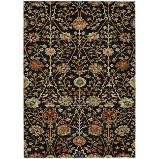 Muse Black Washable Indoor-Outdoor Rug-Outdoor Rugs-LOOMLAN Rugs-2'6" x 3'10"-LOOMLAN