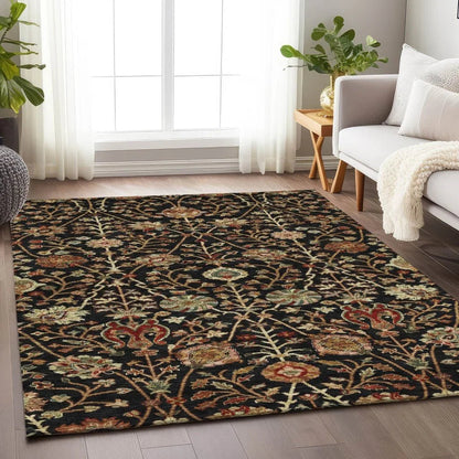 Muse Black Washable Indoor-Outdoor Rug-Outdoor Rugs-LOOMLAN Rugs-LOOMLAN