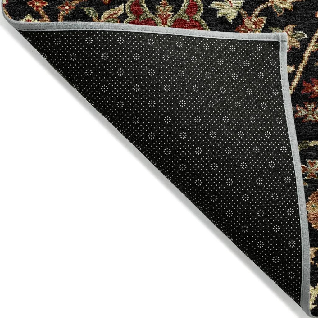 Muse Black Washable Indoor-Outdoor Rug-Outdoor Rugs-LOOMLAN Rugs-LOOMLAN