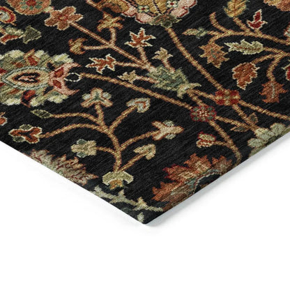 Muse Black Washable Indoor-Outdoor Rug-Outdoor Rugs-LOOMLAN Rugs-LOOMLAN