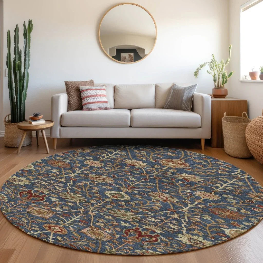 Muse Blue Washable Indoor-Outdoor Rug-Outdoor Rugs-LOOMLAN Rugs-LOOMLAN