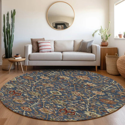 Muse Blue Washable Indoor-Outdoor Rug-Outdoor Rugs-LOOMLAN Rugs-LOOMLAN