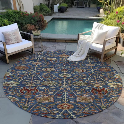 Muse Blue Washable Indoor-Outdoor Rug-Outdoor Rugs-LOOMLAN Rugs-LOOMLAN