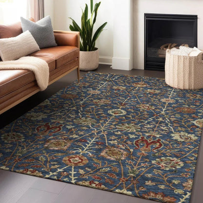 Muse Blue Washable Indoor-Outdoor Rug-Outdoor Rugs-LOOMLAN Rugs-LOOMLAN