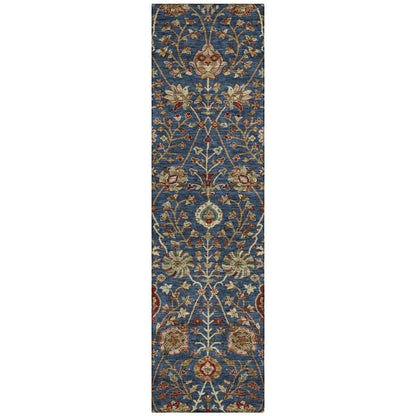 Muse Blue Washable Indoor-Outdoor Rug-Outdoor Rugs-LOOMLAN Rugs-2'3" x 7'6"-LOOMLAN