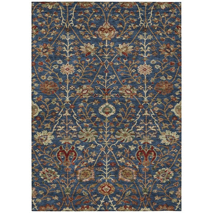 Muse Blue Washable Indoor-Outdoor Rug-Outdoor Rugs-LOOMLAN Rugs-2'6" x 3'10"-LOOMLAN