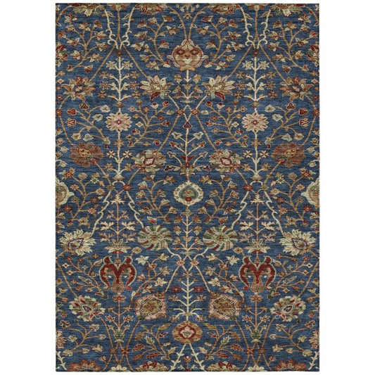 Muse Blue Washable Indoor-Outdoor Rug-Outdoor Rugs-LOOMLAN Rugs-2'6" x 3'10"-LOOMLAN