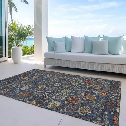 Muse Blue Washable Indoor-Outdoor Rug-Outdoor Rugs-LOOMLAN Rugs-LOOMLAN