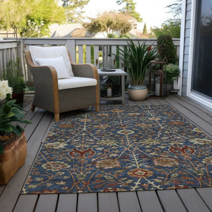 Muse Blue Washable Indoor-Outdoor Rug-Outdoor Rugs-LOOMLAN Rugs-LOOMLAN