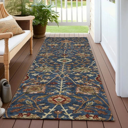 Muse Blue Washable Indoor-Outdoor Rug-Outdoor Rugs-LOOMLAN Rugs-LOOMLAN
