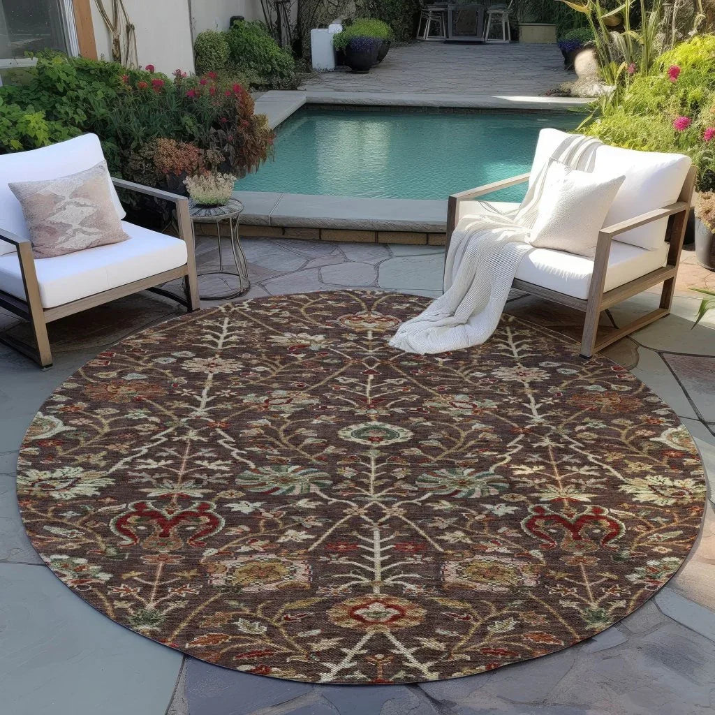 Muse Brown Washable Indoor-Outdoor Rug-Outdoor Rugs-LOOMLAN Rugs-LOOMLAN