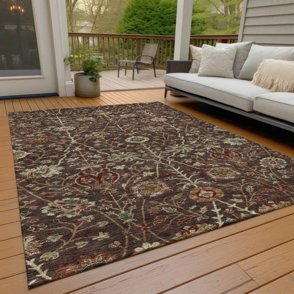 Muse Brown Washable Indoor-Outdoor Rug-Outdoor Rugs-LOOMLAN Rugs-LOOMLAN