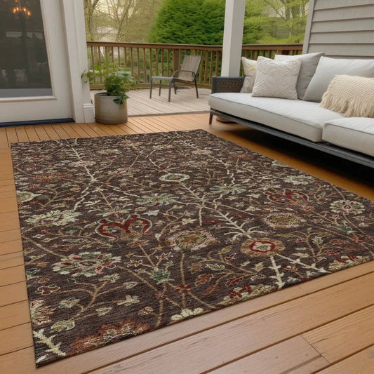 Muse Brown Washable Indoor-Outdoor Rug-Outdoor Rugs-LOOMLAN Rugs-LOOMLAN