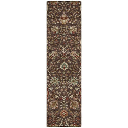 Muse Brown Washable Indoor-Outdoor Rug-Outdoor Rugs-LOOMLAN Rugs-2'3" x 7'6"-LOOMLAN