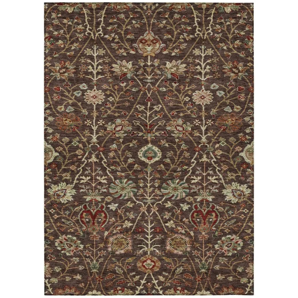 Muse Brown Washable Indoor-Outdoor Rug-Outdoor Rugs-LOOMLAN Rugs-2'6" x 3'10"-LOOMLAN
