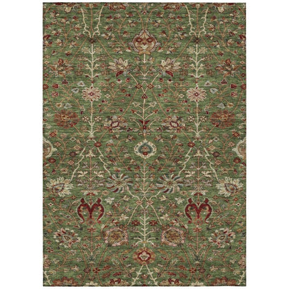 Muse Green Washable Indoor-Outdoor Rug-Outdoor Rugs-LOOMLAN Rugs-2'6" x 3'10"-LOOMLAN