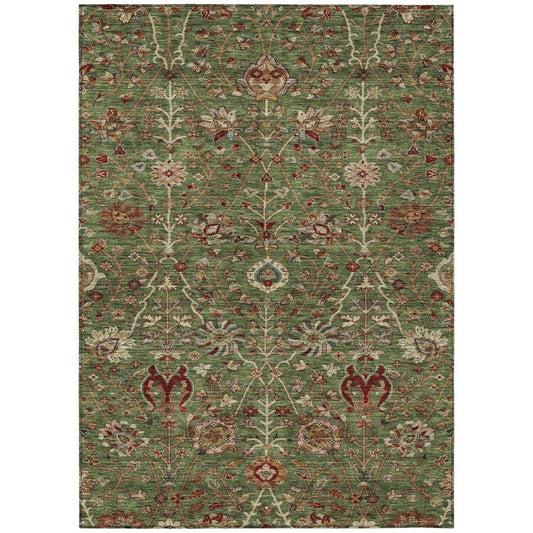 Muse Green Washable Indoor-Outdoor Rug-Outdoor Rugs-LOOMLAN Rugs-2'6" x 3'10"-LOOMLAN