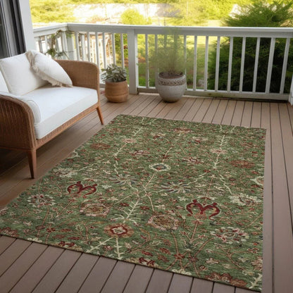 Muse Green Washable Indoor-Outdoor Rug-Outdoor Rugs-LOOMLAN Rugs-LOOMLAN