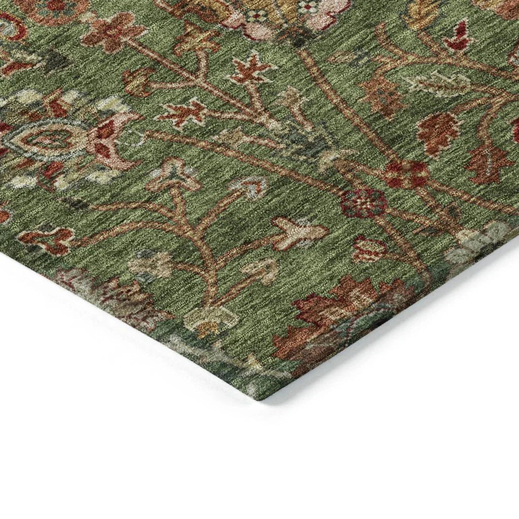 Muse Green Washable Indoor-Outdoor Rug-Outdoor Rugs-LOOMLAN Rugs-LOOMLAN