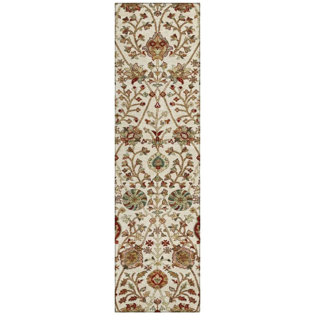 Muse Ivory Washable Indoor-Outdoor Rug-Outdoor Rugs-LOOMLAN Rugs-2'3" x 7'6"-LOOMLAN