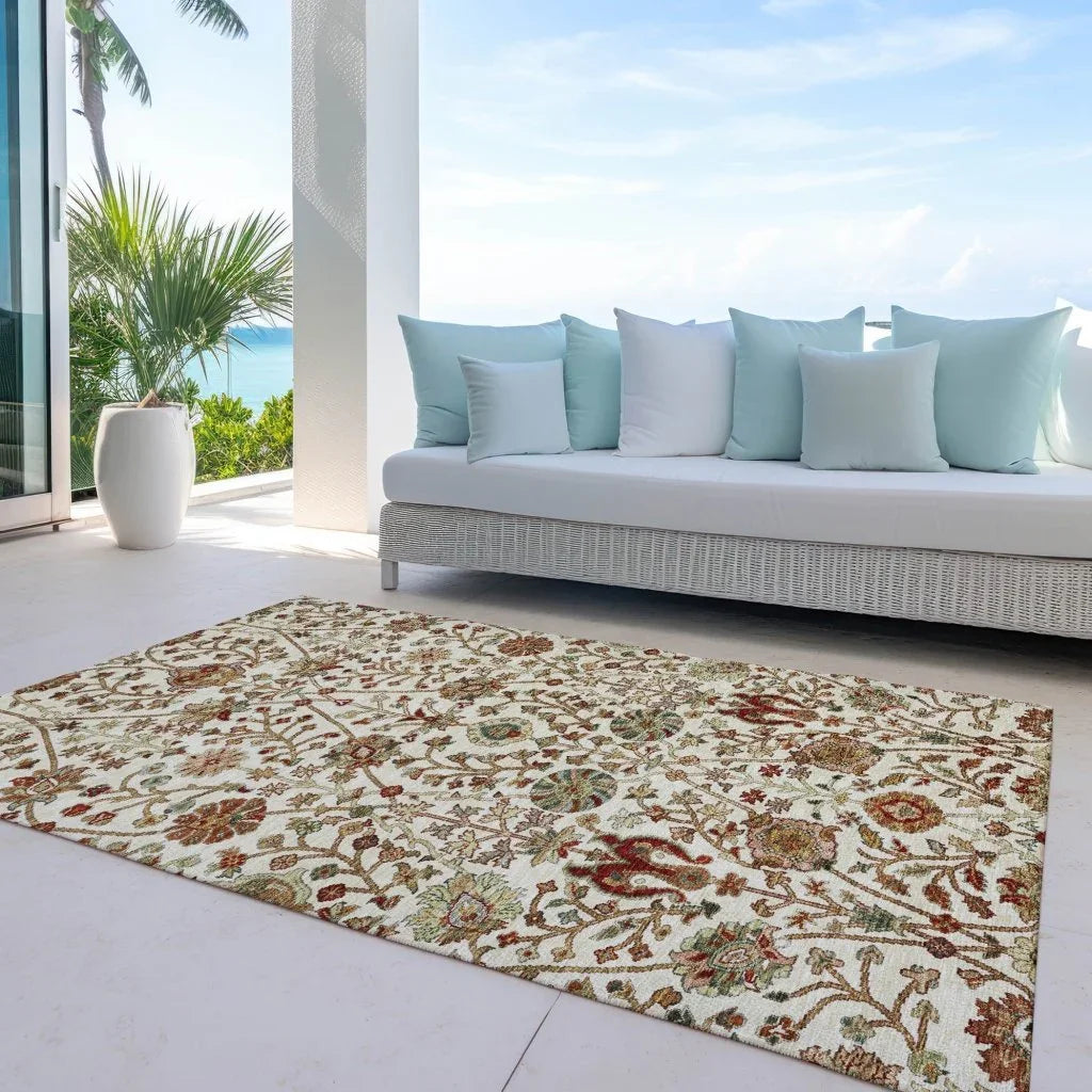 Muse Ivory Washable Indoor-Outdoor Rug-Outdoor Rugs-LOOMLAN Rugs-LOOMLAN