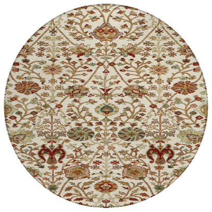 Muse Ivory Washable Indoor-Outdoor Rug-Outdoor Rugs-LOOMLAN Rugs-8' x 8'-LOOMLAN