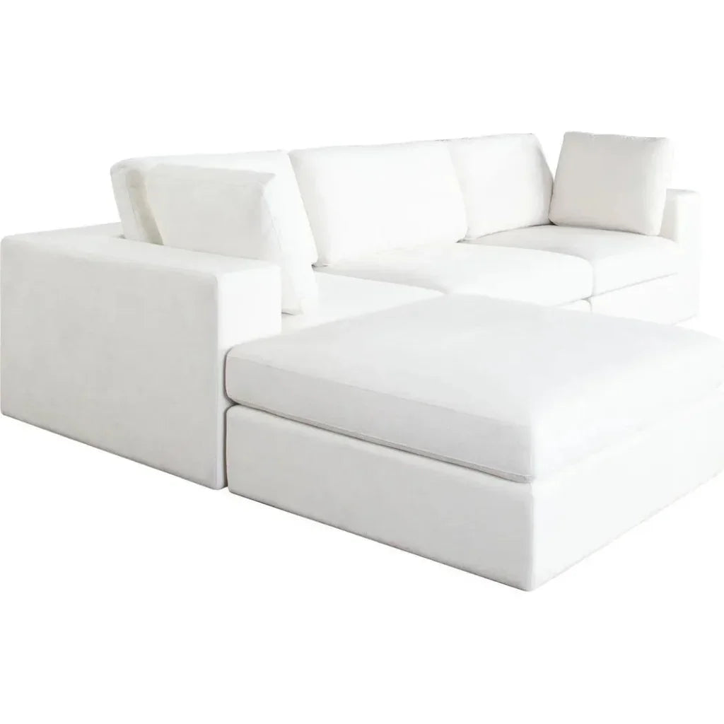 Muse Mist White 4PC Modular Reversible Chaise Sectional-Modular Sofas-Diamond Sofa-LOOMLAN