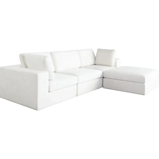 Muse Mist White 4PC Modular Reversible Chaise Sectional-Modular Sofas-Diamond Sofa-LOOMLAN