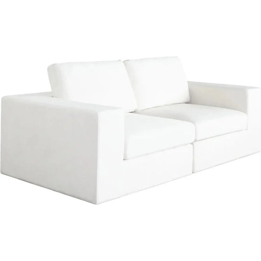 Muse Mist White Performance 2PC Modular Sofa - LOOMLAN - Diamond Sofa - Sofas & Loveseats
