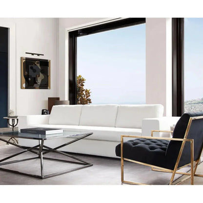 Muse Mist White Performance Sofa 4 Black Accent Pillows - LOOMLAN - Diamond Sofa - Sofas & Loveseats